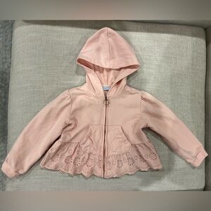 Mayoral Blush / Light Pink Girls Hooded Jacket with Ring Zipper | Size 3T